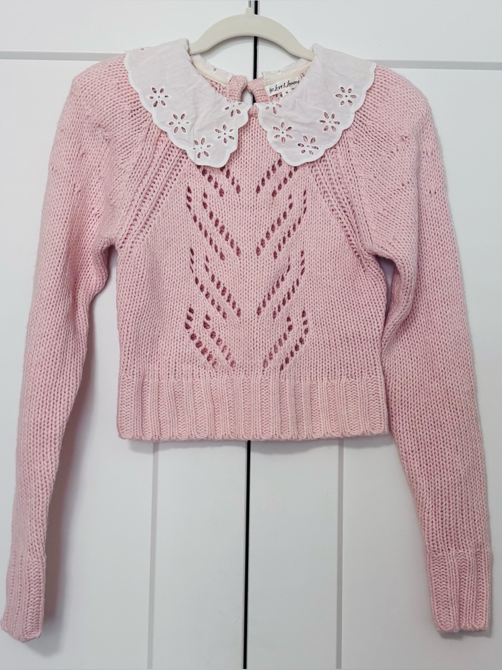 For Love & Lemons Preppy Pink Sweater